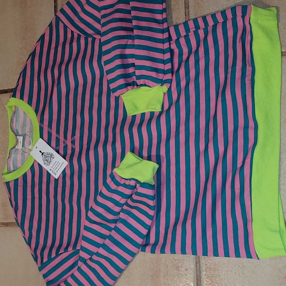 Oversized Striped Neon Sweater - Picture 9 of 14